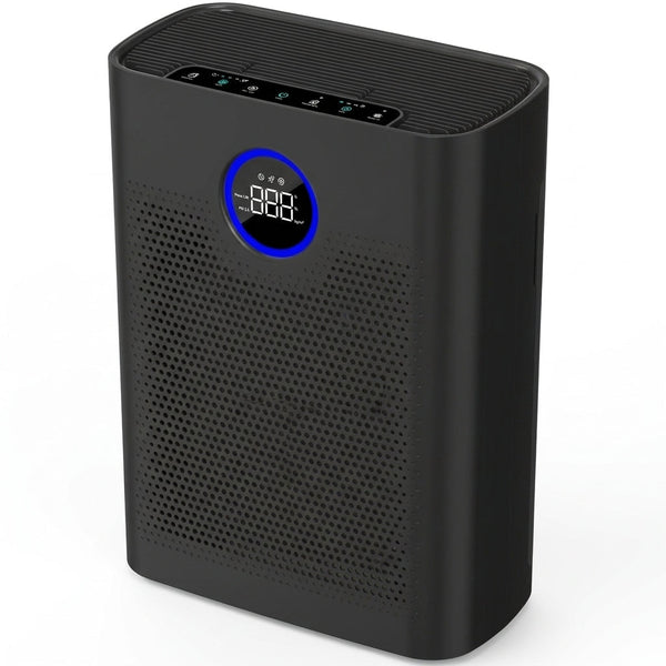 Air Purifiers for Home Large Room up to 2216 Ft²,  Pet Air Cleaner with 3-In-1 Filter, PM2.5 Air Quality Sensor, Aroma Function, Room Air Purifier for Home, Office, Rvs, Black — Studio Shot